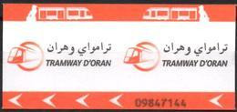 Ticket Transport Algeria Tram Tramway Oran Billete De Transporte Tranvía - Mundo