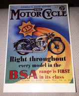 CARTE POSTALE PUBLICITE MOTO ANCIENNE OLD MOTORCYCLE BSA - Motorbikes