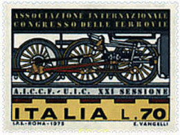 55305 MNH ITALIA 1975 CONGRESO FERROVIARIO - 1971-80:  Nuovi