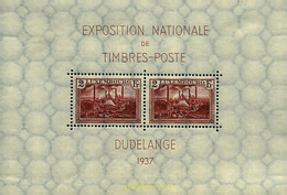 614285 HINGED LUXEMBURGO 1937 EXPOSICION FILATELICA NACIONAL EN DUDELANGE - Oblitérés