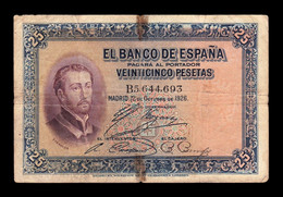 España Spain 25 Pesetas San Francisco Xavier 1926 Pick 71a Serie B T.693 BC F - 1-2-5-25 Pesetas