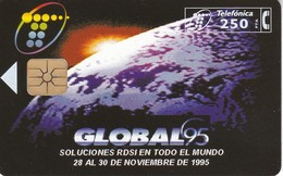 G-009 TARJETA DE ESPAÑA DE GLOBAL'95  TIRADA 6100 Y FECHA 11/95 (PLANETA TIERRA) - Danke-Schön-Karten