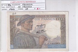 FRANCIA 10 FRANCS 1943 P 99d - 10 F 1941-1949 ''Mineur''