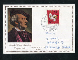 "BUNDESREPUBLIK DEUTSCHLAND" 1966, Sonderkarte "Richard-Wagner-Festspiele Bayreuth", SSt. (3300) - Lettres & Documents