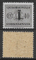 Italia Italy 1944 RSI Segnatasse Fascio Soprastampato C40 Sa N.S65 Nuovo Integro MNH ** - Taxe