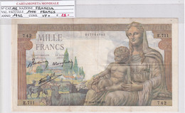 FRANCIA 1000 FRANCS 1942 P 102 - 1 000 F 1940-1944 ''Commerce Et Industrie''