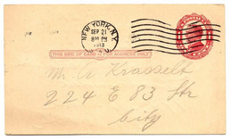 USA, Postal Card, New York 1913 - 1901-20