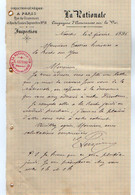 VP20.893 - 1895 - Lettre ¨ LA NATIONALE ¨ Cie D'Assurances Sur La Vie à PARIS Rue De Grammont Et Du Quatre - Septembre - Banco & Caja De Ahorros