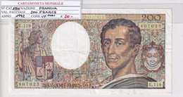 FRANCIA 200 FRANCS 1992 P 155E - 200 F 1981-1994 ''Montesquieu''