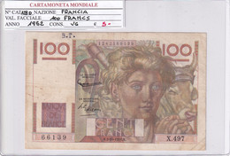 FRANCIA 100 FRANCS 1952 P 128D - 100 F 1945-1954 ''Jeune Paysan''