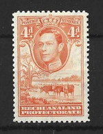 BECHUANALAND ....KING GEORGE VI...(1936-52.).." 1938..".......4d.........SG123.........MH.. - 1885-1964 Bechuanaland Protectorate