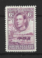 BECHUANALAND ..GEORGE VI...(1936-52.).." 1938.."....6d.....SG124....PRINTERS GUIDE MARK, TOP LEFT....(CAT.VAL£11.)...MH. - 1885-1964 Bechuanaland Protectorate