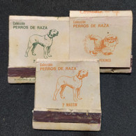 Lote 3 Cajas Carterita Fósforos Perros De Raza – Origen: Argentina – Vacías - Boites D'allumettes