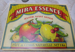 Kingdom Of Egypt , Vintage Label Of Pate De Citron ( Mira Essence) , 1 Kg , Lablfil - Fruits & Vegetables