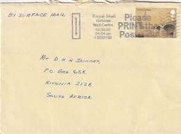 Great Britain Cover South Africa - 2002 - Gatwick Mail Centre Westminster Bridge S In London Slogan - Cartas & Documentos