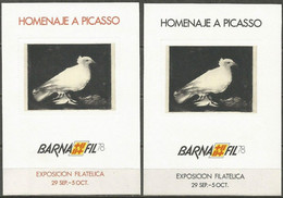 ESPAÑA BARNAFIL'78 HOJITAS RECUERDO FNMT Nº 67M/8M PICASSO - Hojas Conmemorativas