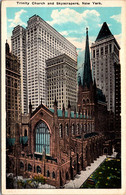 New York City Trinity Church And Skyscrapers - Churches