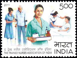 India 2011 THE TRAINED NURSES OF INDIA 1v STAMP MNH P. O Fresh & Fine, Rare - Secourisme