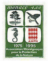 35488 MNH MONACO 1995 20 ANIVERSARIO DE LA ASOCIACION PARA LA PROTECCION DE LA NATURALEZA - Otros & Sin Clasificación