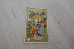 Chromo Ancien Chocolat Compagnie Française Idéal Mariage Heureux Carte à Jouer Dame De Trèfle - Sonstige & Ohne Zuordnung