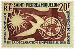 35851 MNH SAN PEDRO Y MIQUELON 1958 10 ANIVERSARIO DE LA DECLARACION DE LOS DERECHOS HUMANOS - Used Stamps