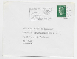 CHEFFER 30C VERT LETTRE MECANIQUE SECAP P.P. 11.12.1969 PARIS 92 - 1967-1970 Marianne De Cheffer