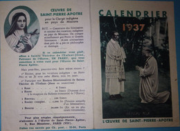 Petit Calendrier De Poche 1937 Oeuvre De Saint Pierre Apôtre - Small : 1921-40