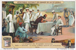 Chromo Litho Colonisation Of Somalia By Italians Sultan Of Obbia Signing Protectorate - Somalia