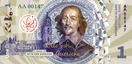 Prometheus Islands 1 Dinar 2020 Otto Von Guericke UNC  POLYMER  Emission Privée - Ficción & Especímenes