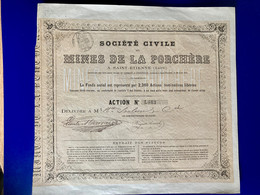 Sté Civile  Des  MINES  De  La  PORCHÈRE  ( Loire ) ----------  Action  Nominative - Mines