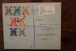 1919 OETA EEF Jaffa LEVANT Mansourah Egypt Censor Cover Palestine Palästina Israel Registered Recommandé Reco R - Palestina