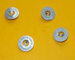 LOT DE 4 BOUTONS EN ALUMINIUM DES EQUIPEMENTS MILITAIRES DE L'ARMEE FRANCAISE POUR REPARATION MUSETTE , VETEMENT ETC ... - Buttons