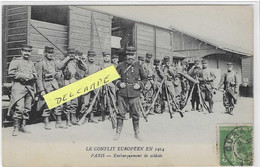 1914 PARIS 2 CARTES EMBARQUEMENT SOLDATS TRAIN ET DEPART DES CHEVAUX REQUISITION   ANIMATION  JOLI  PLAN - Guerra 1914-18