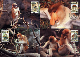 7570 MNH BRUNEI 1991 MONO NARIGUDO - Chimpancés