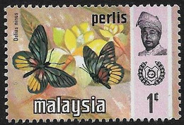MALASIA - PERLIS - MARIPOSAS - AÑO 1965 - CATALOGO YVERT Nº 0046 - NUEVOS - Perlis