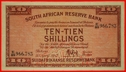 ~ SHIP (1928-1947): SOUTH AFRICA ★ 10 SHILLINGS 1947 RARITY! CRISP! ★ LOW START ★ NO RESERVE! - Suráfrica