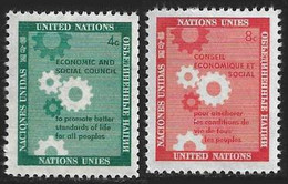 NACIONES UNIDAS - NEW YORK - CONSEJO ECONOMICO - AÑO 1958 - CATALOGO YVERT Nº 0062-63 - NUEVOS - Ungebraucht