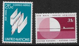 NACIONES UNIDAS - NEW YORK - SERIE BASICA - AÑO 1977 - CATALOGO YVERT Nº 0022-23 -  HOJA - NUEVOS - Aéreo