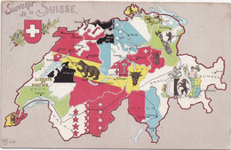 SOUVENIR DE LA SUISSE → Schweizer Landkarte Mit Allen Kantonen - St. Anton