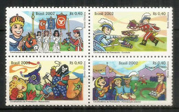 Pirenopolis Cavalhadinha Carnaval. Bresil.  4 Timbres Neufs ** Bresil. , Année 2002 - Carnaval