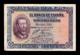 España Spain 25 Pesetas San Francisco Xavier 1926 Pick 71a Serie B T.365 MBC VF - 1-2-5-25 Pesetas