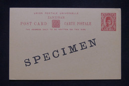 ZANZIBAR - Entier Postal Avec Surcharge Spécimen  - L 133563 - Zanzibar (...-1963)