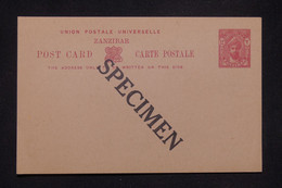 ZANZIBAR - Entier Postal Avec Surcharge Spécimen  - L 133564 - Zanzibar (...-1963)