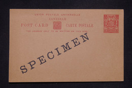 ZANZIBAR - Entier Postal Avec Surcharge Spécimen  - L 133566 - Zanzibar (...-1963)