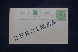 ZANZIBAR - Entier Postal Avec Surcharge Spécimen  - L 133573 - Zanzibar (...-1963)