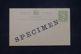 ZANZIBAR - Entier Postal Avec Surcharge Spécimen  - L 133575 - Zanzibar (...-1963)