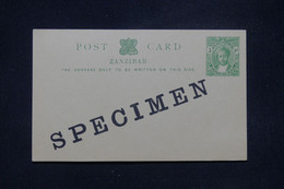 ZANZIBAR - Entier Postal Avec Surcharge Spécimen  - L 133576 - Zanzibar (...-1963)