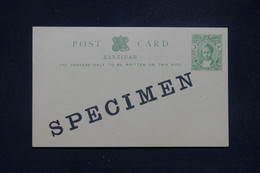 ZANZIBAR - Entier Postal Avec Surcharge Spécimen  - L 133577 - Zanzibar (...-1963)