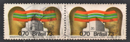 BRESIL Brazil,1973,  Paire Oblitérée Yv. 1046 - SCOTT N° 1281 Ministère Des Communications - Used Stamps