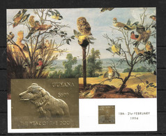 GUYANA 1994, HOJA BLOQUE 383 - AÑO DEL PERRO EN ORO.   MNH. - Guyana (1966-...)